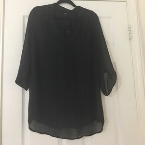 Black sheer tunic shirt